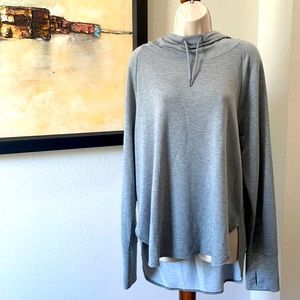 AVIA Grey Jersey sweatshirt with hood and thumb slits. Sz XL 16-18
